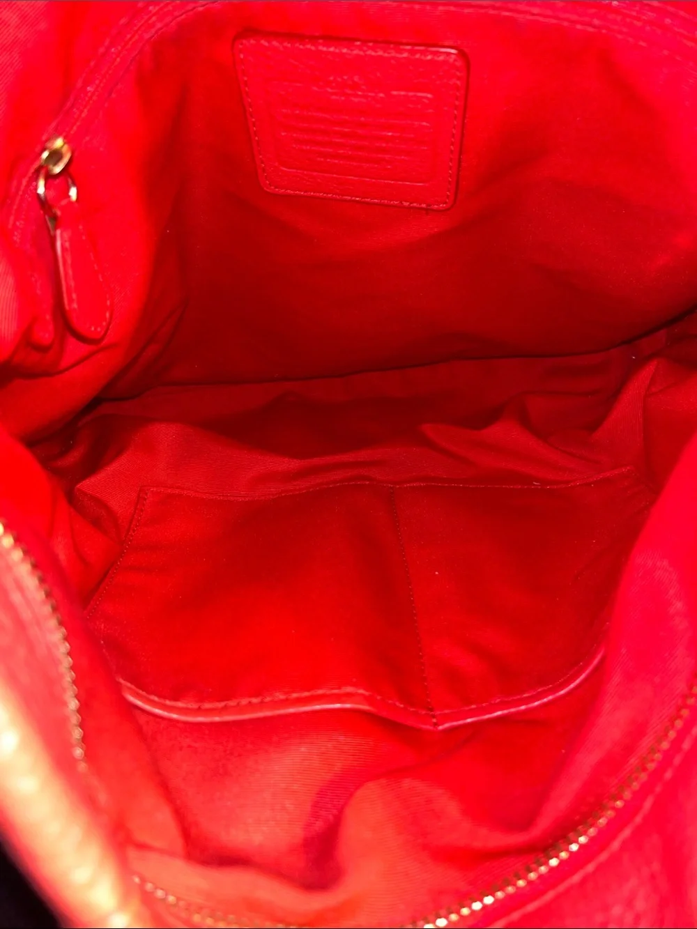 EUC Authentic Coach Isabelle pebbled leather red/orange hobo handbag
